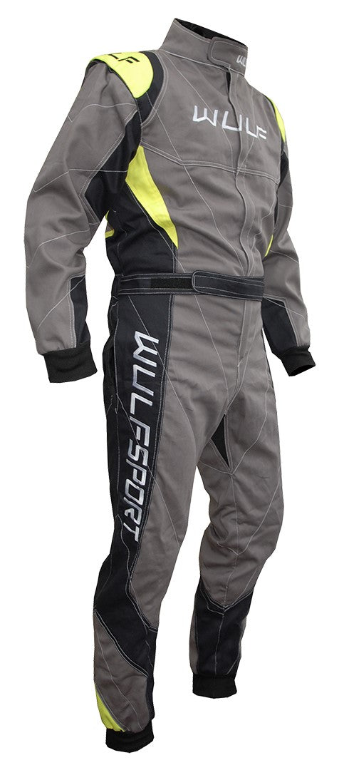 Wulfsport Adults Proban Racing Suit Flame Retardant Grey Yellow