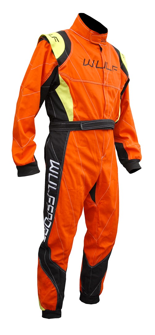 Wulfsport Adults Proban Racing Suit - Flame Retardant - Orange / Yello